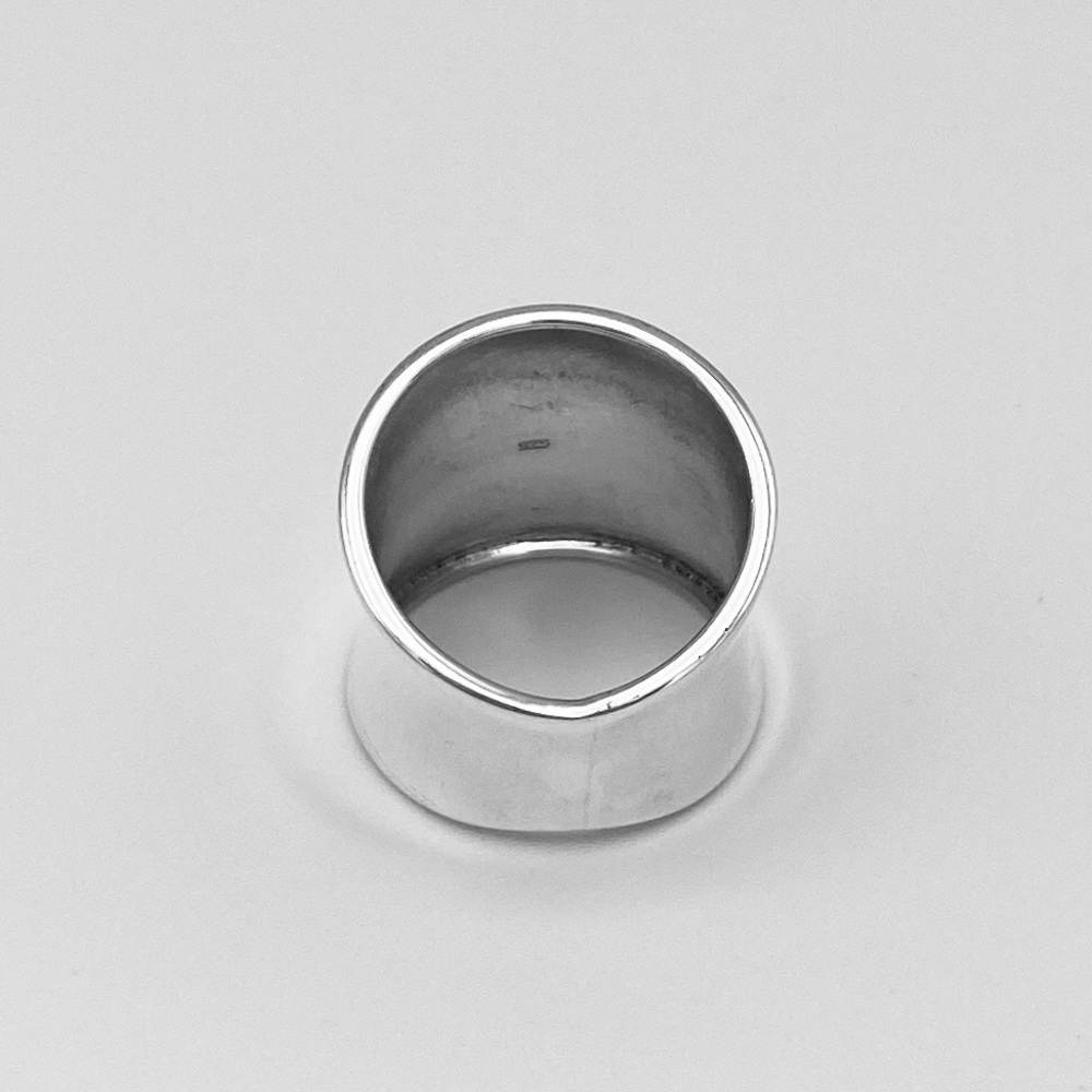 Sterling Silver Boho Cancave Ring, Statement Ring… - image 7